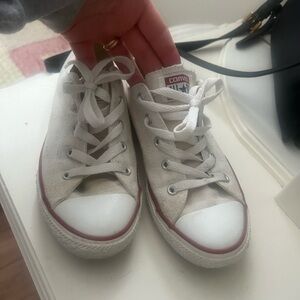 Converse Off-White Sneakers with Maroon Accents